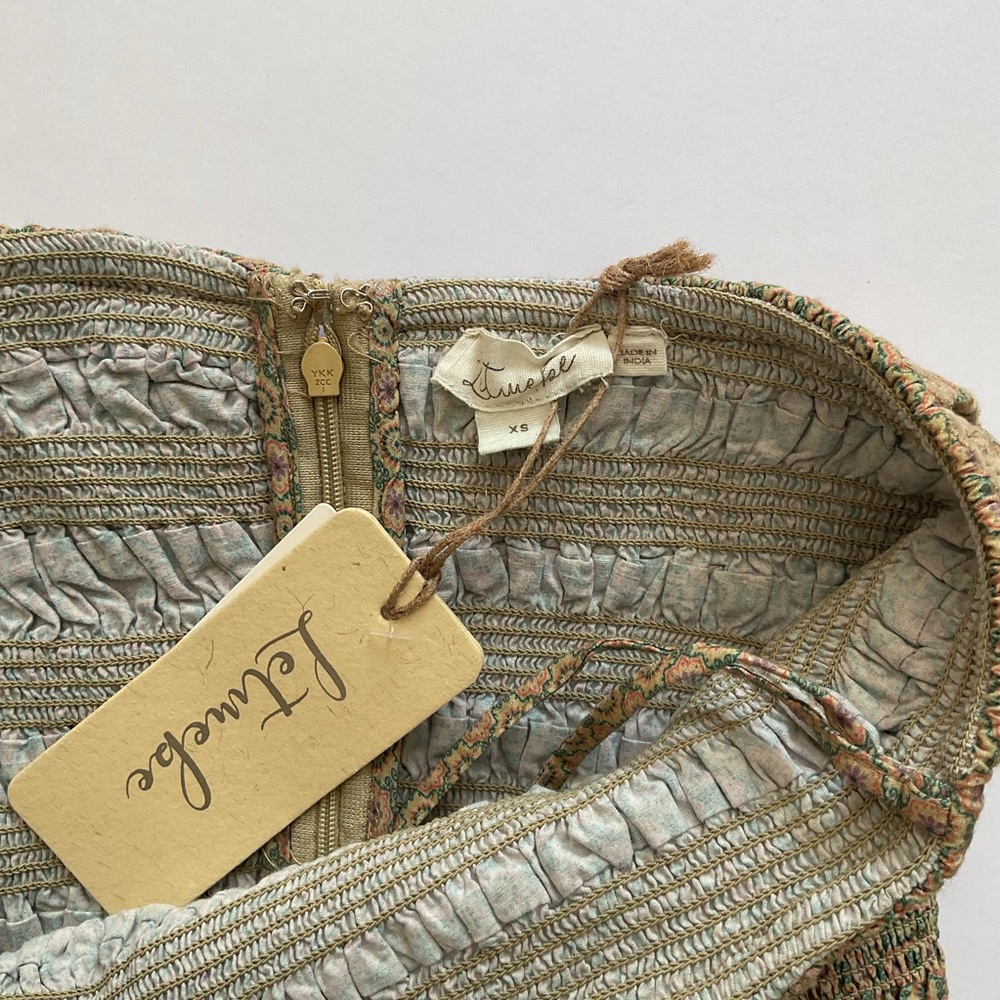 Anthropologie x Let Me Be Smocked Halter Crop Top NWT - Picture 10 of 11